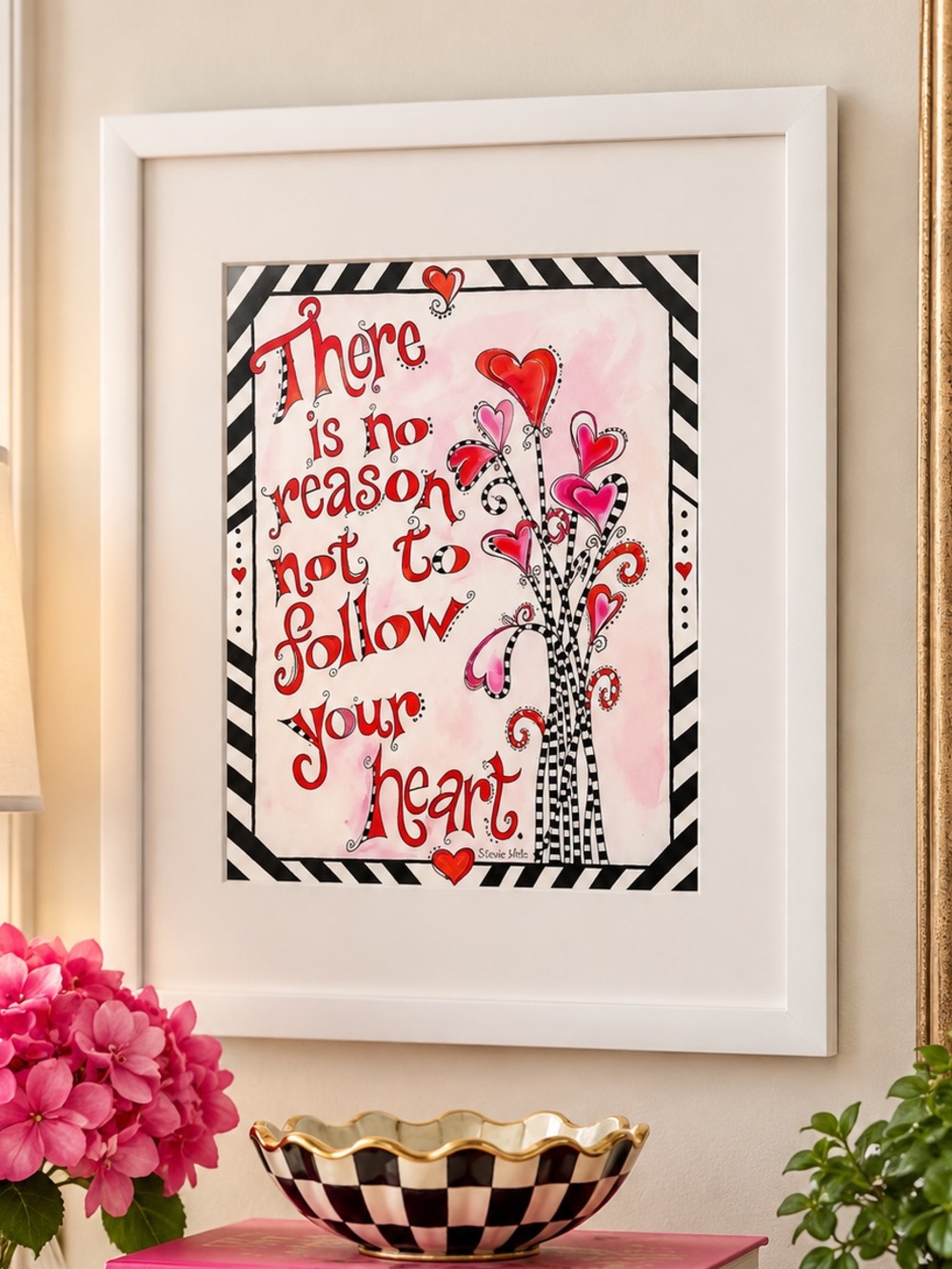 NWOT Whimsical Creative Wall Art Print Artsy Folk Art Feminine Watercolor